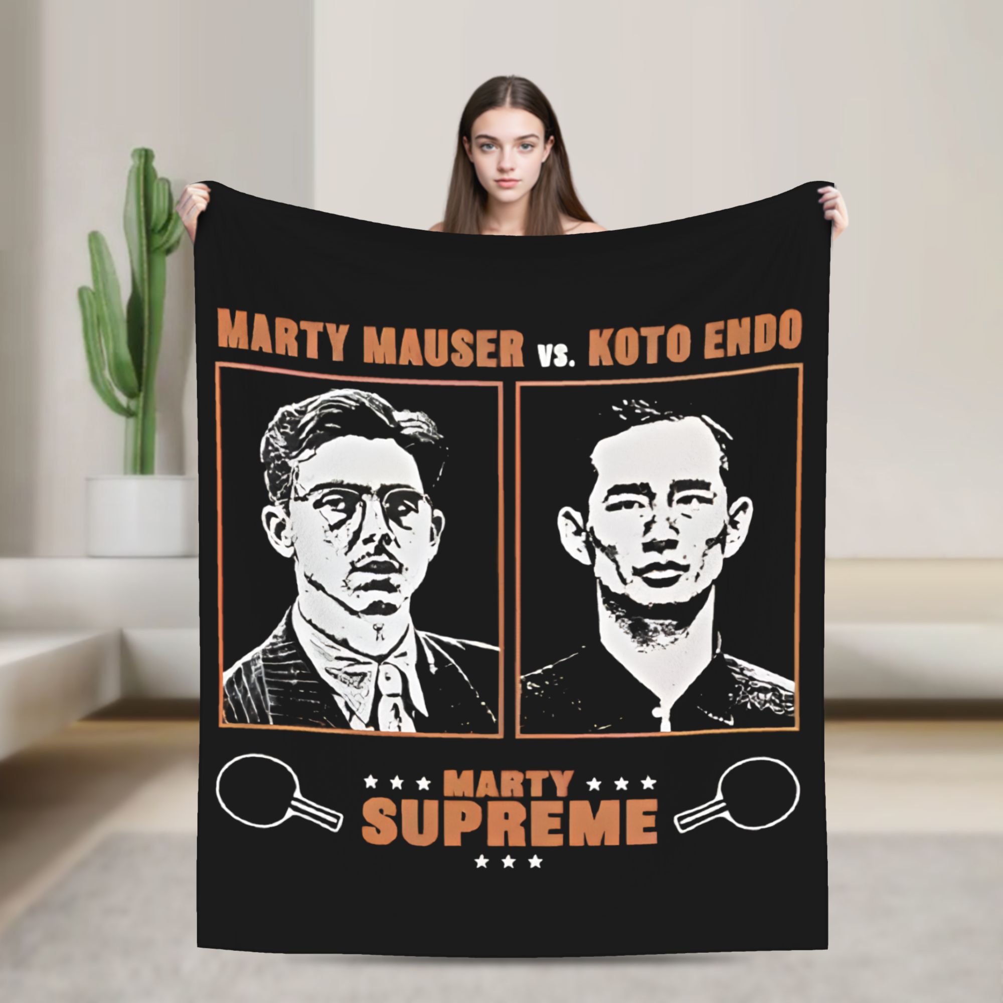 Table Tennis Marty Supreme - Marty Supreme Tischtennis-Deckenbezug, Fleece, leichte Überwurfdecken