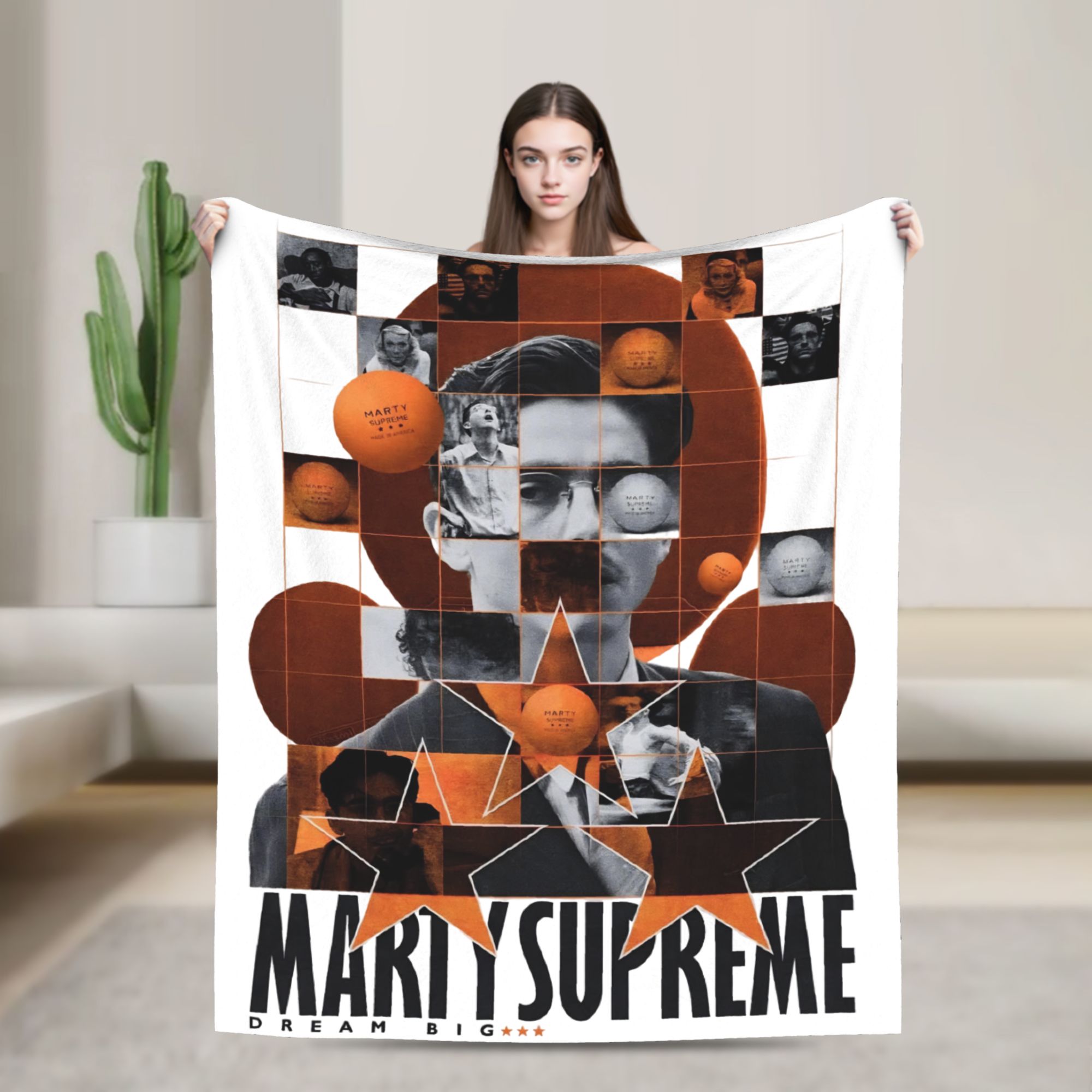 Table Tennis Marty Supreme - Marty Supreme Tischtennis-Decken, Film-Flanell, lustige, atmungsaktive