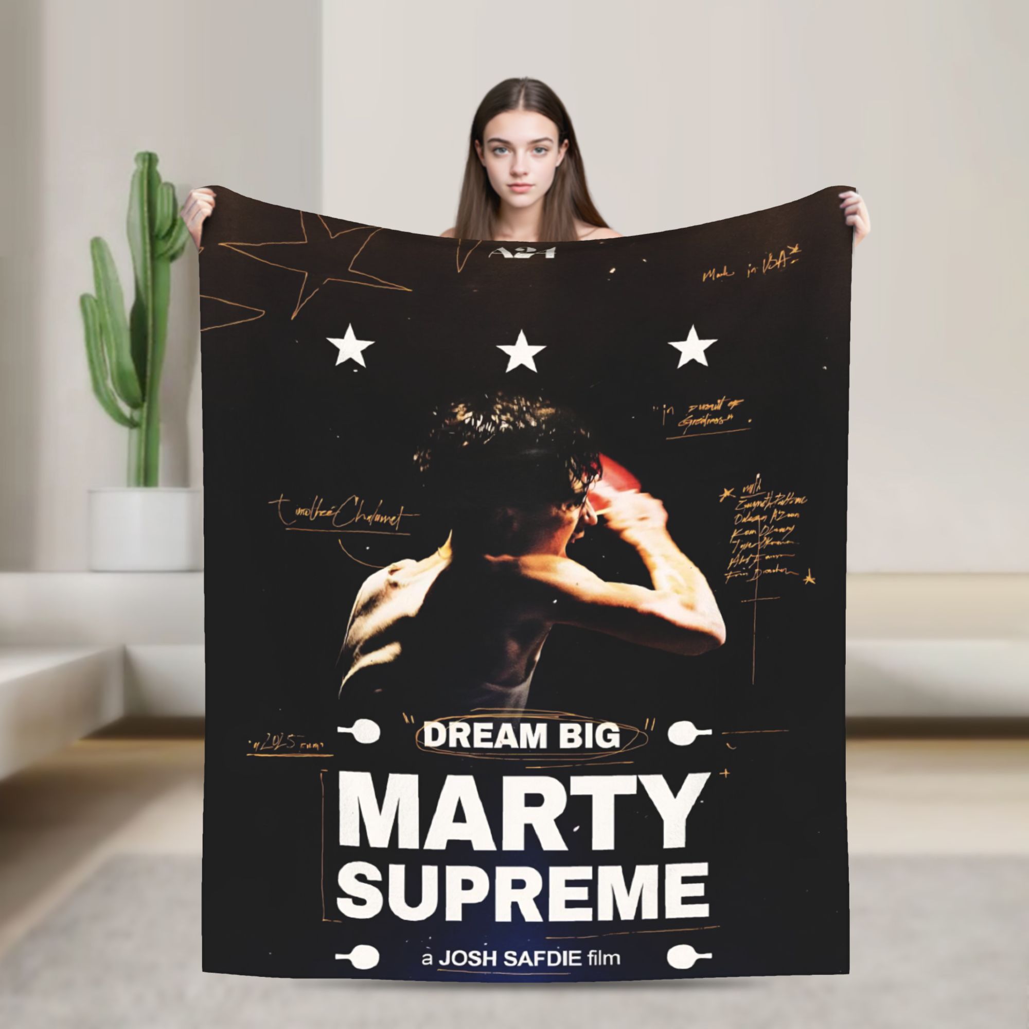 Table Tennis Marty Supreme - Marty Supreme Tischtennis-Fleece-Überwurfdecken, Decken für Bett